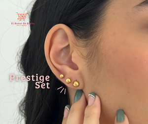 PRESTIGE SET - Trio de pendientes Topo Balín SOFISTICADOS💎